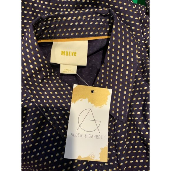 Maeve Anthropologie Blue Polka Dot Button-up Shirt, Size S - Picture 7 of 7